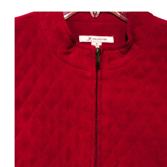 Women's Red Vest Size 16 Quilted M Collection Faux Suede - Picture 2 of 7